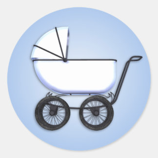 Babyjungen-Buggy-Aufkleber Runder Aufkleber