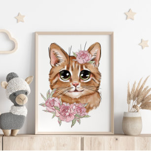Babykatze Rose Tierposter Wanddruck Poster