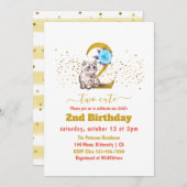 Babykatze und Blume 2. Geburtstag Einladung (Vorne/Hinten)