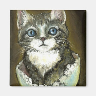 BabyKitty in einer Ei-Muschel Magnet