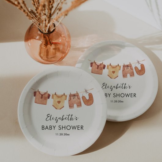 Babykleide Babydusche Pappteller
