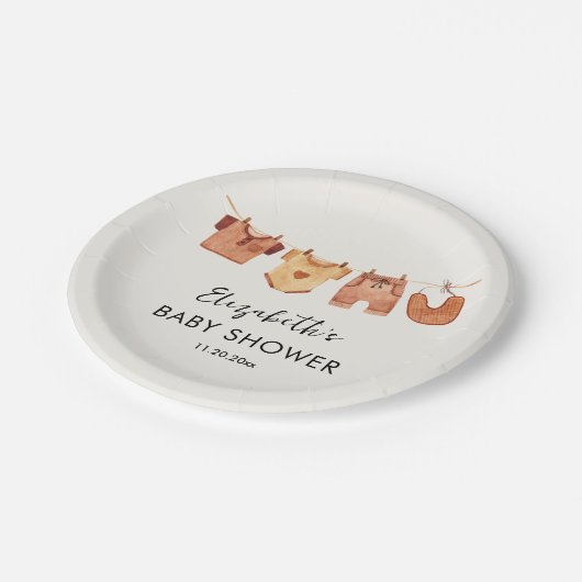 Babykleide Babydusche Pappteller (Schrägansicht)