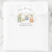 Babykleidung Aquarellfarben Kinderdusche Runder Aufkleber (Tasche)