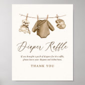 Babykleidung Baby Dusche Windeln Raffle Schild (Vorne)