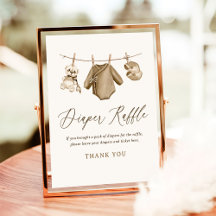 Babykleidung Baby Dusche Windeln Raffle Schild