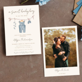 Babykleidung Babybett Babydusche Einladung