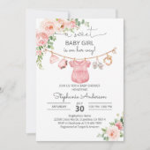 Babykleidung Babydusche Einladung (Vorderseite)