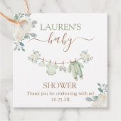 Babykleidung Babydusche Geschenkanhänger (Vorderseite)