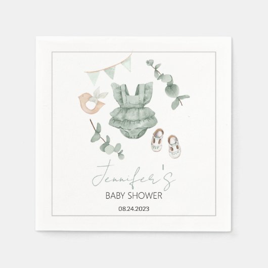 Babykleidung Babydusche Papiernacken Serviette (Vorderseite)