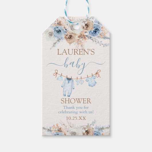 Babykleidung Babydusche Tag Geschenkanhänger (Vorderseite)