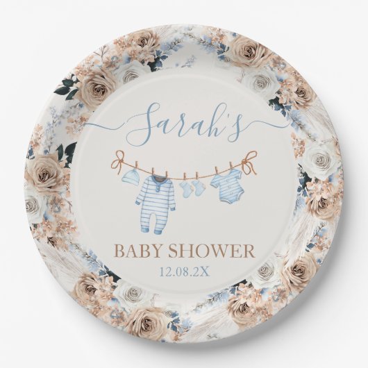 Babykleidung Babydusche Teller (Vorderseite)