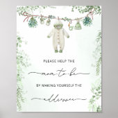 Babykleidung Boho Babydusche Adresse und Umschlag Poster (Vorne)