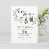 Babykleidung | Boho Boy Baby Shower Einladung (Stehend Vorderseite)