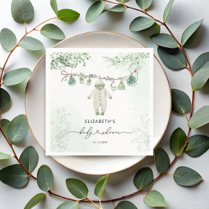 Babykleidung Boho Eucalyptus Babydusche Serviette