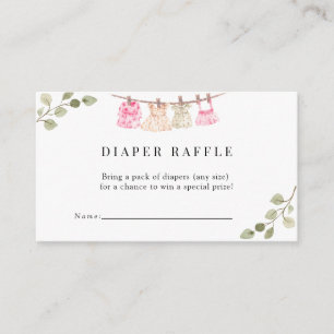 Babykleidung   Boho Gir Diaper Raffle Begleitkarte