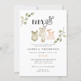 Babykleidung | Boho Girl Baby Shower Einladung