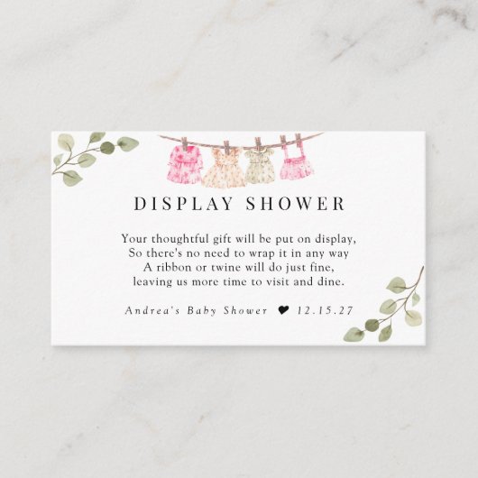 Babykleidung | Boho Girl Display Showdusche Begleitkarte (Vorderseite)