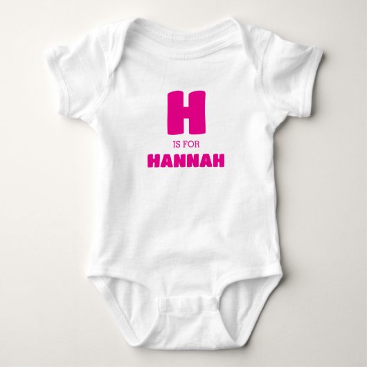 Babykleidung Buchstabe H, Baby-Name Strampler  (Vorderseite)