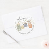 Babykleidung für Babys Begrüßungsdusche Runder Aufkleber (Umschlag)