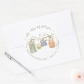 Babykleidung für Babys Wasserfarbe Boy Dusche Runder Aufkleber (Umschlag)