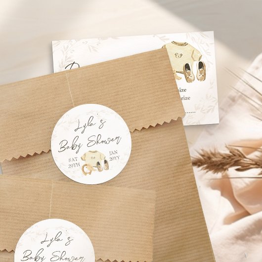 Babykleidung Geschlecht neutrale Babydusche Runder Aufkleber