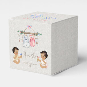 Babykleidung Geschlechtsenthüllung Elfenbein Rosa Geschenkschachtel