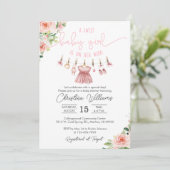 Babykleidung Kinderdusche Einladung für ein Mädche (Stehend Vorderseite)