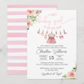 Babykleidung Kinderdusche Einladung für ein Mädche (Vorne/Hinten)