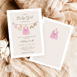 Babykleidung Kleidung Boho Girl Babydusche Einladung