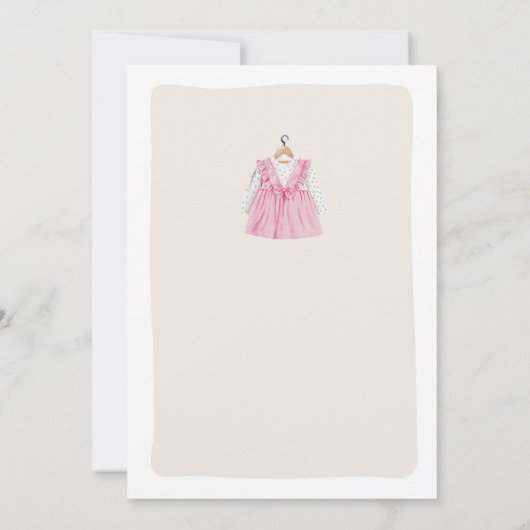 Babykleidung Kleidung Boho Girl Babydusche Einladung (Rückseite)