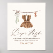 Babykleidung Mädchen Babydusche Windeln Raffle Sch Poster (Vorne)