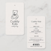 Babykleidung Preis Tag, Größe, Stil & SM Symbole Visitenkarte (Vorne/Hinten)