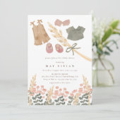 Babykleidung und Baby-Dusche Einladung (Stehend Vorderseite)