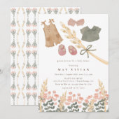 Babykleidung und Baby-Dusche Einladung (Vorne/Hinten)