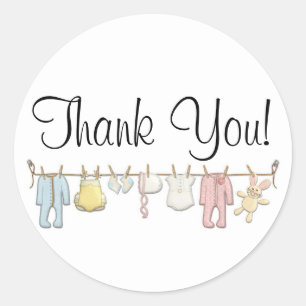 Babykleidung Wäscheleine Kleinkinder Nähen Danke Runder Aufkleber