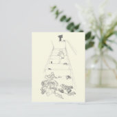 Babyklettern Zeichnend Familienkunst Postkarte (Stehend Vorderseite)