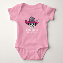 Babyknochen Halloween, Skeleton Cowgirl Personaliz