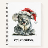 Babykoala mit Weihnachtsmütze, anpassbar Notizblock (Vorderseite)