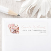 Babykörbchen-Adressenaufkleber Babydusche (Insitu)