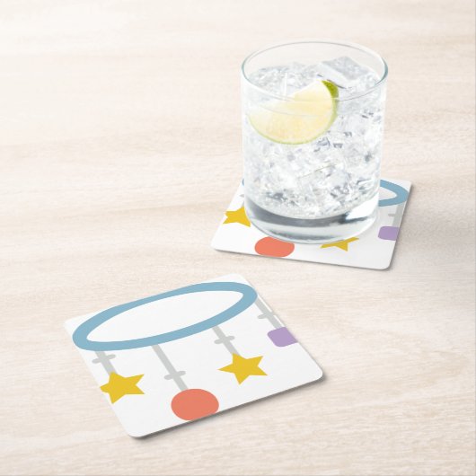 Babykreismobil Rechteckiger Pappuntersetzer (Vor Ort)