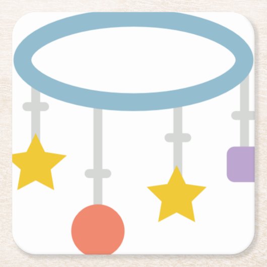 Babykreismobil Rechteckiger Pappuntersetzer (Vorderseite)