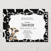 Babykuh auf Kuh Print Baby Dusche Einladung (Vorne/Hinten)