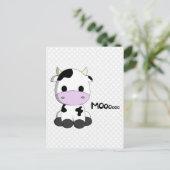 Babykuh Cartoon Kawaii Kinder Postkarte (Stehend Vorderseite)