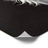 Babykuh in einem stilvollen Hut mit rosa Blüten Poster (Ecke)