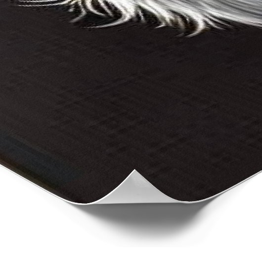 Babykuh in einem stilvollen Hut mit rosa Blüten Poster (Ecke)