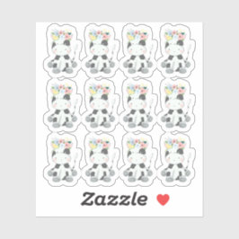 Babykuh mit Blumenkronen-Kinderzimmer Aufkleber