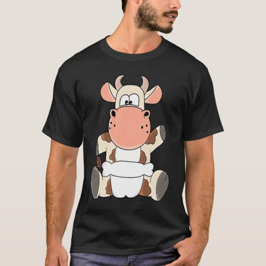 Babykuhkalb mit Windeln T-Shirt (Vorderseite)