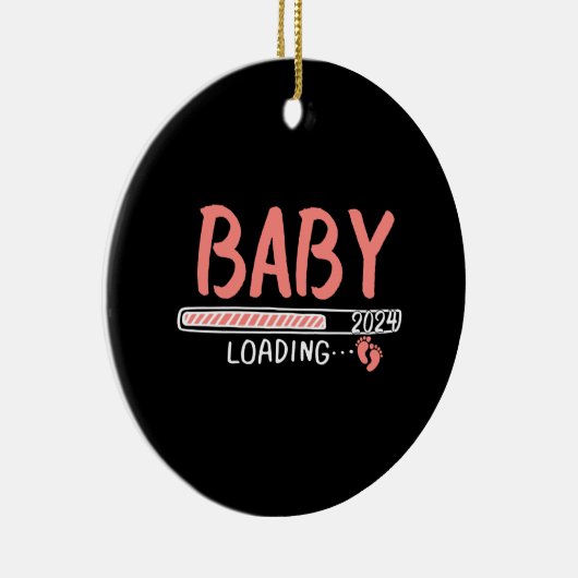 Babyladung 2024 Bitte warten Keramik Ornament (Rechts)