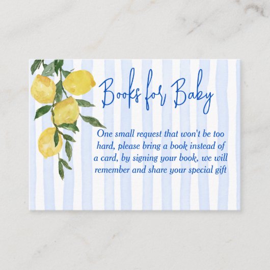 Babylemonen Ciao Italienisches Babyduschbuch Anfra Begleitkarte (Vorderseite)