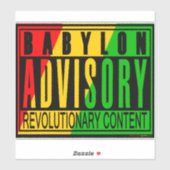 Babylon Advisory Revolutionary RASTA REGGAE Aufkleber (Blatt)